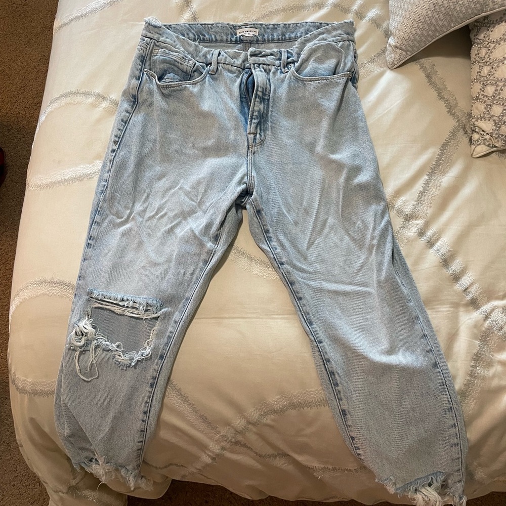 Good American crop hole jeans
